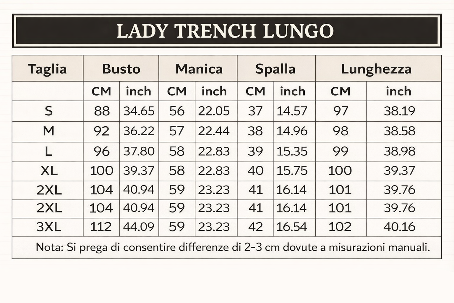 LADY TRENCH LUNGO