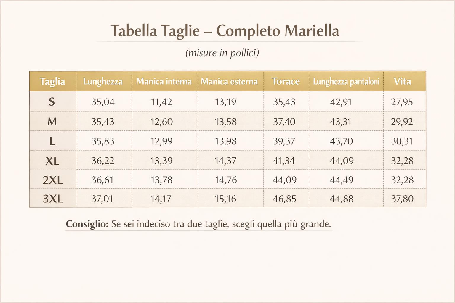 Mariella completo abbinato