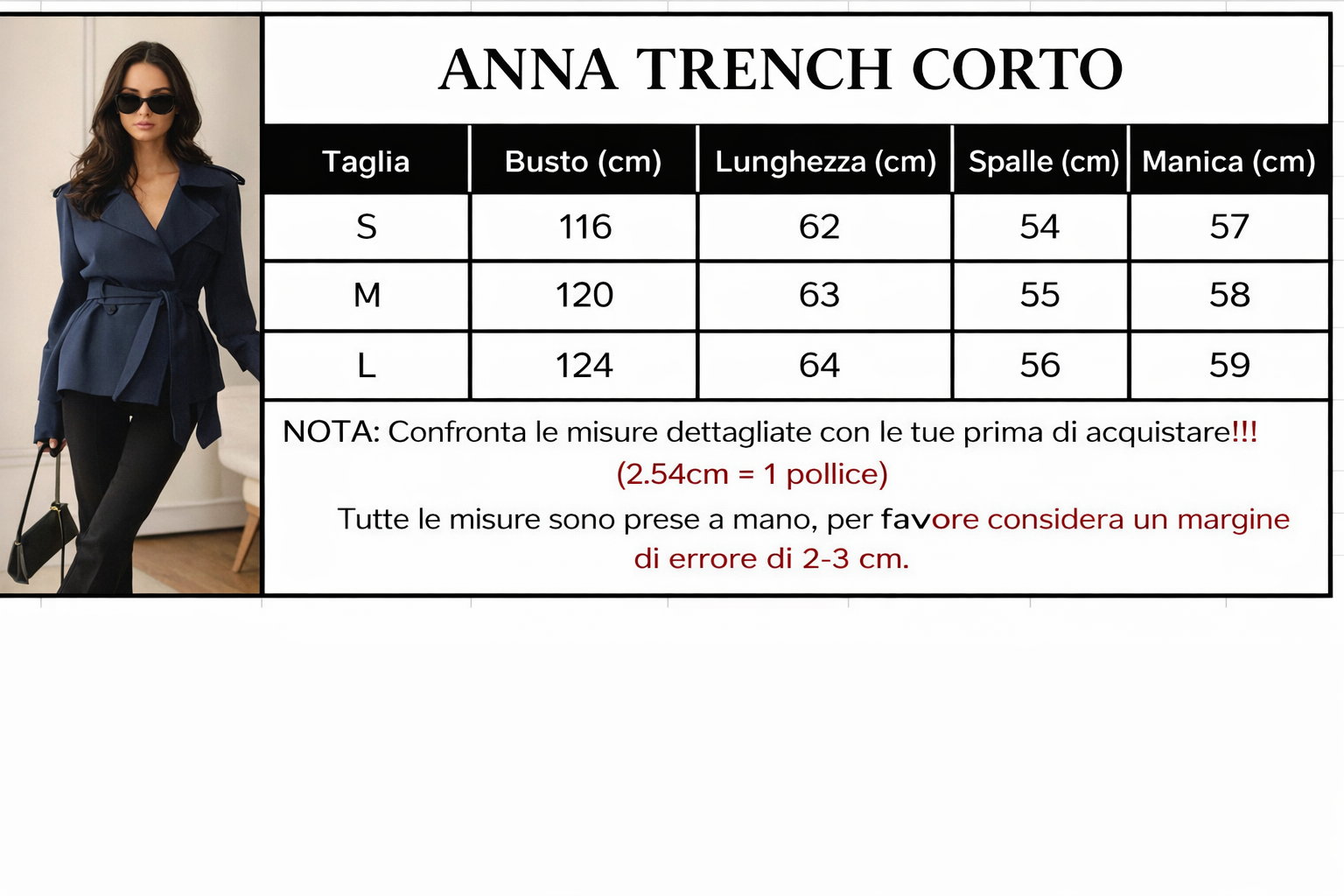 ANNA TRENCH CORTO